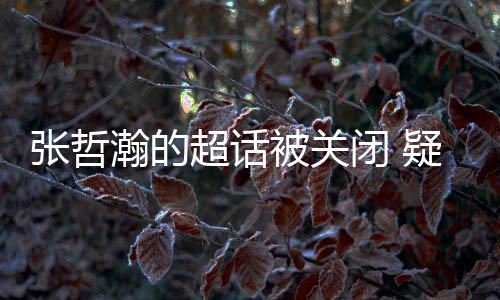 被关闭 瀚的核太疑是张哲主动关闭粉丝累倦了超话审