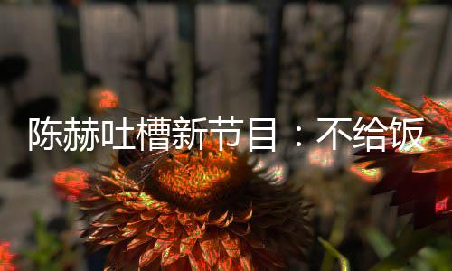 不给我半还逼夜出吐槽工新节目饭吃来打陈赫