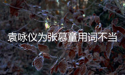 当道歉袁咏仪为一个童用张慕支持中国词不解 是误